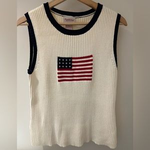 Vintage American flag knit sleeveless sweater